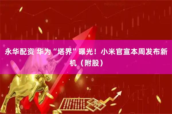 永华配资 华为“塔界”曝光！小米官宣本周发布新机（附股）