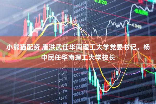 小熊猫配资 唐洪武任华南理工大学党委书记，杨中民任华南理工大学校长
